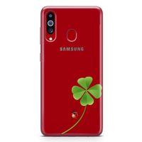 Samsung Galaxy A20s Kılıf UğurBöceği Yonca Arka Kapak Koruma Desenli Full Koruyucu