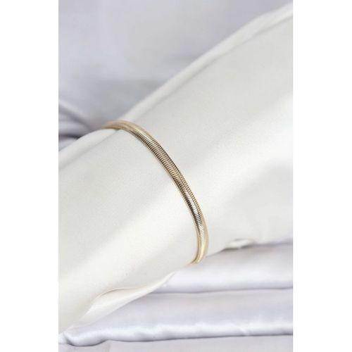 CM 14K Gold Renk Yassı Yılan Zincir Model Kadın Bileklik