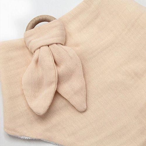 Ahşap Diş Kaşıyıcılı Bürümcük Müslin Önlük 736 Somon