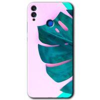Honor 8c Kılıf HD Desen Baskılı Arka Kapak + Temperli Cam - 3D Yaprak