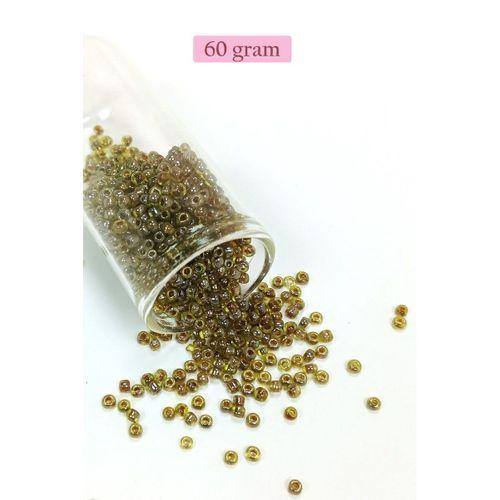 Dökme Cam Kum Boncuk (8/0) 3 mm - 60 Gram - Yeşil Siyah - BNC223