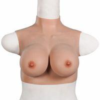 Cross-dressing Boyunlu Süper Gerçekçi Giyilebilir Suni Silikon Göğüs C Cup