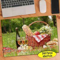 Çiçekli Piknik Sepeti 240 Parça Puzzle Yapboz-97367226