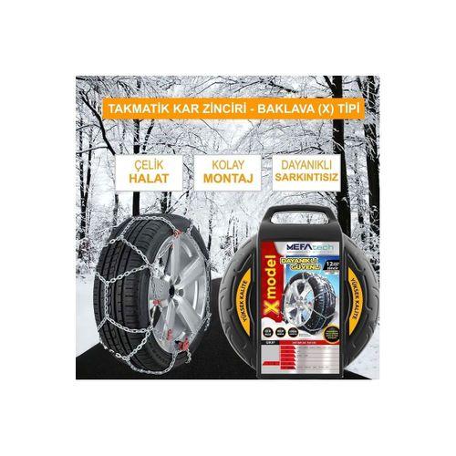 Kar Lastik Zinciri 165/70r14 Binek Suv X Tipi Takmatik Kolay Montaj