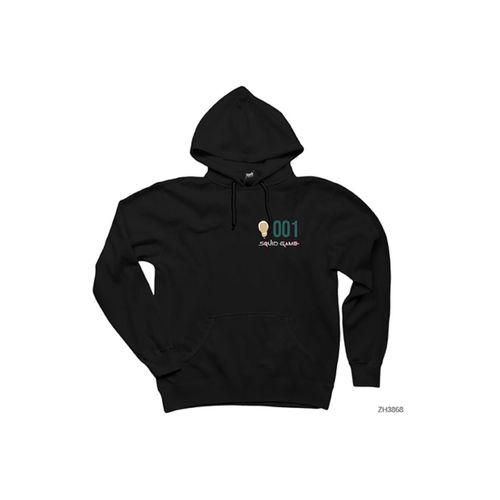 Squid Game Gamer 001 Siyah Kapşonlu Sweatshirt Hoodie