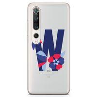 Xiaomi Mi 10 Pro Kılıf W Harfi Çiçekli Arka Kapak Koruma Desenli Full Koruyucu