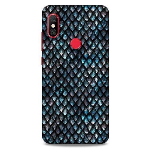 Xiaomi Redmi Note 6 Pro Kılıf Dragons (10) Full Koruma Kılıfı Ejderha Skin Mavi Beyaz