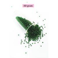 Dökme Cam Kum Boncuk (11/0) 2 mm - 60 Gram -  Şefaf Koyu Yeşil - BNC037