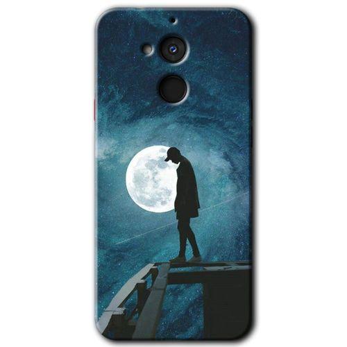 General Mobile GM 8 Kılıf HD Desen Baskılı Arka Kapak + Temperli Cam - Dolunay Yalnızlık
