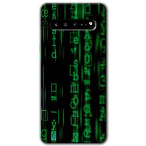Galaxy S10 Plus Kılıf HD Desen Baskılı Arka Kapak - Matrix + Kırılmaz Cam