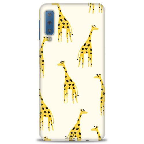 Samsung Galaxy A7 2018 Kılıf HD Baskılı Kılıf - Zürafa + Tam Ekran Koruyucu