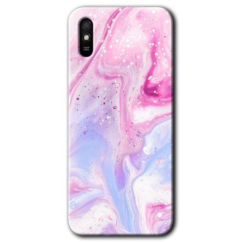 MRCİLETİSİM Xiaomi Redmi 9A Kılıf Baskılı Kapak - Kabarmış Leke + 5D Tam Kaplayan Cam