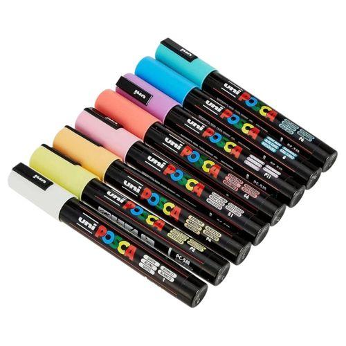 UNİBALL POSCA (1.8-2.5) SU BAZLI BOYAMA MARKÖRÜ SOFT RENK 8'li SET ( N ) (UNİ-PC-5M)/ 8C SC SET