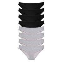 8 Adet Süper Eko Set Likralı Kadın Slip Külot Siyah Gri