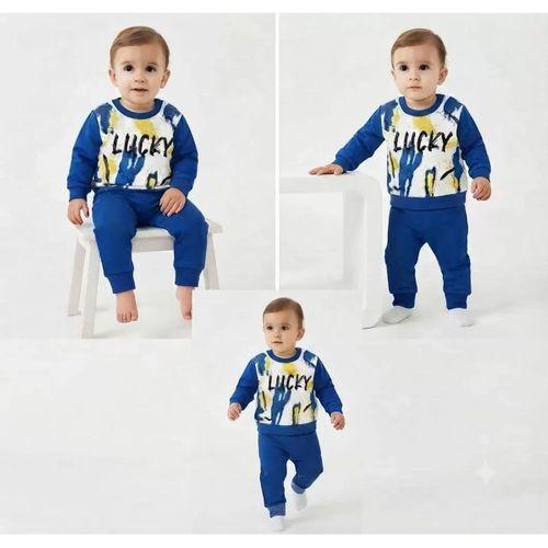 6/18 Ay Lucky Baskılı Pamuk Penye Bebek Takımı