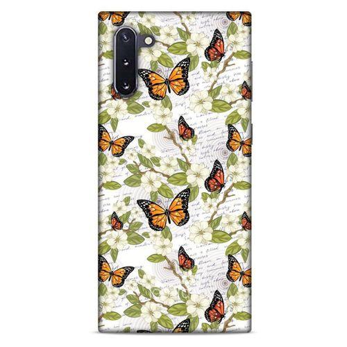 Samsung Galaxy Note 10 Kılıf Kelebek Etkisi (40) Fit Silikon Kılıf Yeşil Kırmızı