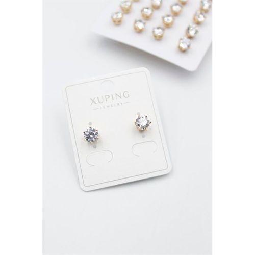 Büyük Boy Zirkon Taşlı Tektaş  Küpe - Altın