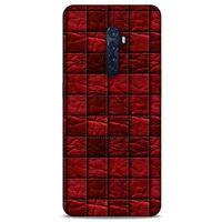 Oppo Reno 2 Kılıf Patchwork (12) Koruyucu Silikon Kırmızı Bordo