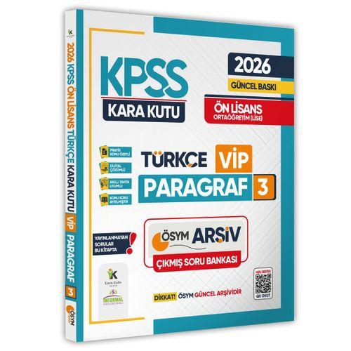 2026 KPSS Önlisans/Ortaöğretim Türkçenin Kara Kutusu PARAGRAF 3 VİP ÖSYM Çıkmış Soru Bankası