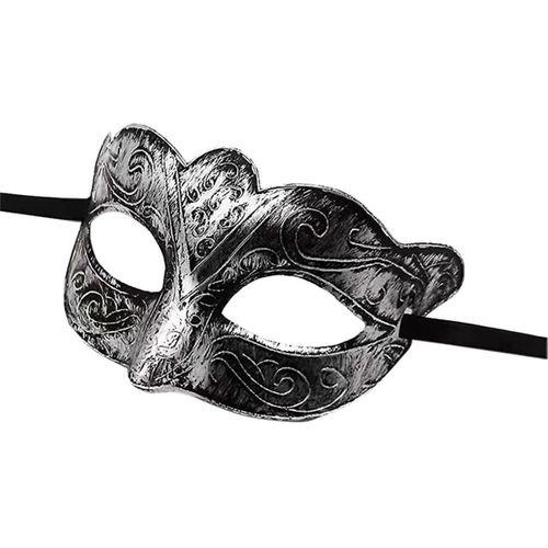Maskeli Balo Antik Gri Gümüş Eskitilmiş Maske Balo Venedik - Lisinya
