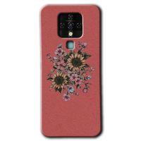 MRCİLETİSİM Tecno Camon 16 Kılıf HD Desen Baskılı Arka Kapak+Temperli Cam - Retro Çiçek