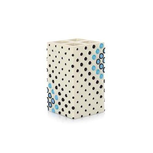 2 Adet Diş Fırçalık Puanlı Poliresin 6X6X10Cm Banyo Seti