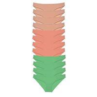 12 Adet Süper Eko Set Likralı Kadın Slip Külot Ten Pudra Yeşil