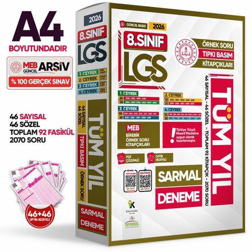 2026 8 Sınıf LGS TÜM YIL Aylık SARMAL Konu Deneme Seti MEB Örnek Soru Tıpkı Basım Çözümlü PAKET