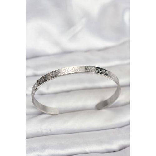 316L Çelik Gümüş Renk Ayetel Kürsi Yazılı Bileklik