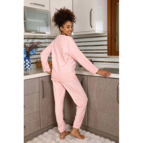 Kadın Kadife Pijama Takım Pembe