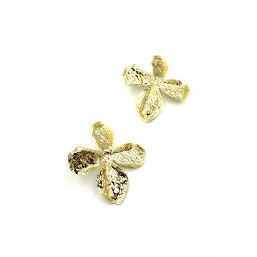 Metal Yaprak Küpe - Altın