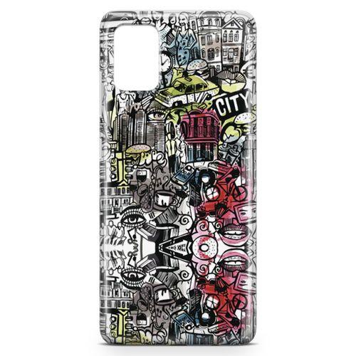 Samsung Galaxy A51 Kılıf Çılgın Şehir Arka Kapak Koruma Desenli Full Koruyucu
