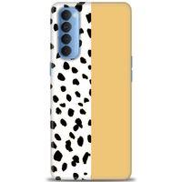 Oppo Reno 4 Pro Kılıf HD Baskılı Kılıf - Sarı ve Puantiye + Tam Ekran Koruyucu