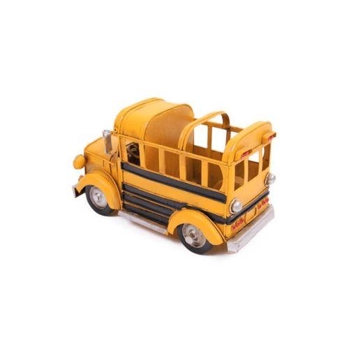 Vintage Tasarım Dekoratif Metal Araba Okul Otobüsü Kalemlik