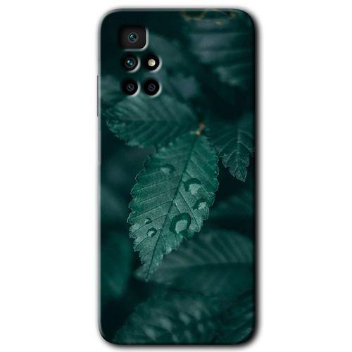 MRCİLETİSİM Xiaomi Redmi 10 Kılıf HD Desen Baskılı Arka Kapak + Temperli Cam - Yağmurlu Yaprak