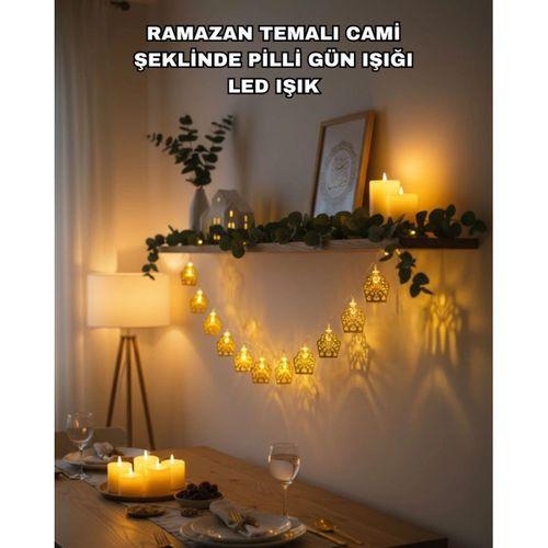 Ramazan Bayram Süslemesi İçin Led Işık Cami Figürlü Dekoratif Tasarım