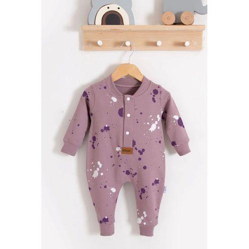 Puantiye Desenli Pamuklu Kız Bebek Tulum