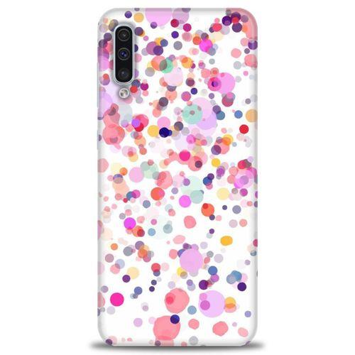 Samsung Galaxy A50 Kılıf HD Baskılı Kılıf - Renkli Benekler + Tam Ekran Koruyucu