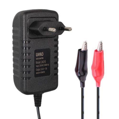 Weko 7.2 Volt - 1 Amper Krokodil Uçlu Priz Tipi Yerli Üretim Akü Şarj Adaptörü