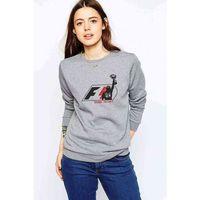 Senna Victory Baskılı Gri Kadın Sweatshirt