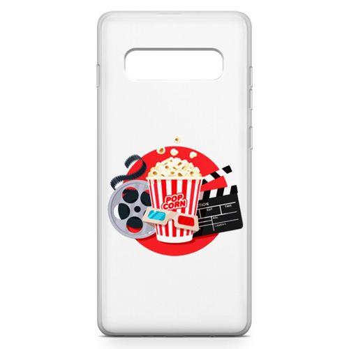 Samsung Galaxy S10 Plus Kılıf Sinema Popcorn Arka Kapak Koruma Desenli Full Koruyucu
