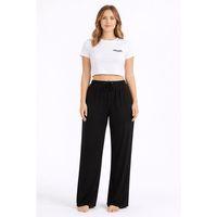 Viskon Pamuklu Kadın Siyah Pijama Pantolon - MG002 - Mudanis