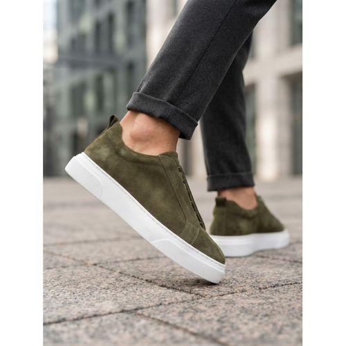 BA0581 Erkek Sneaker Günlük Casual Spor Ayakkabı Haki Beyaz Taban