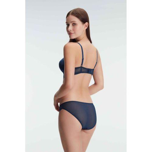 Kadife Balenli Destekli Dolgulu Dantelli Büstiyer Sütyen Ve Slip Takım