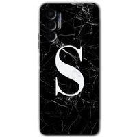 Tecno Pova 3 Kılıf HD Desen Baskılı Arka Kapak - Siyah Mermer Desenli S Harfi