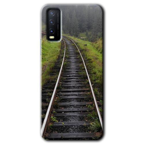 MRCİLETİSİM Vivo Y11s Kılıf HD Desen Baskılı Arka Kapak + Temperli Cam - Tren Yolu