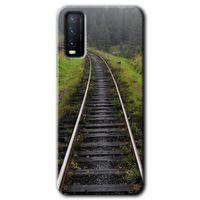 MRCİLETİSİM Vivo Y11s Kılıf HD Desen Baskılı Arka Kapak + Temperli Cam - Tren Yolu