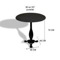 Dockers Çipa 2015 Döküm Ayak Yuvarlak Masa Çap 107cm - (Werzalit, Wermodin ve Allzalit Tabla) - Indiana Wood