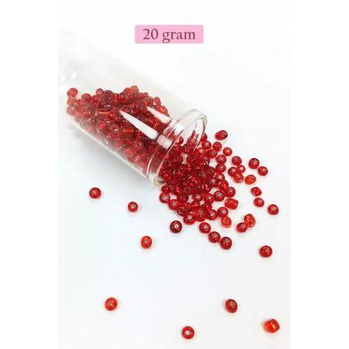 Dökme Cam Kum Boncuk Büyük Boy (6/0) 4 mm - 4 Renk - Toplam 80 Gram - BNC409