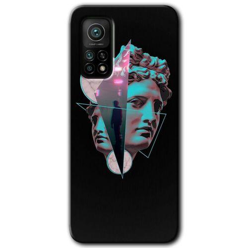 Xiaomi Mi 10T Kılıf HD Desen Baskılı Arka Kapak - Heykel + Kırılmaz Cam
